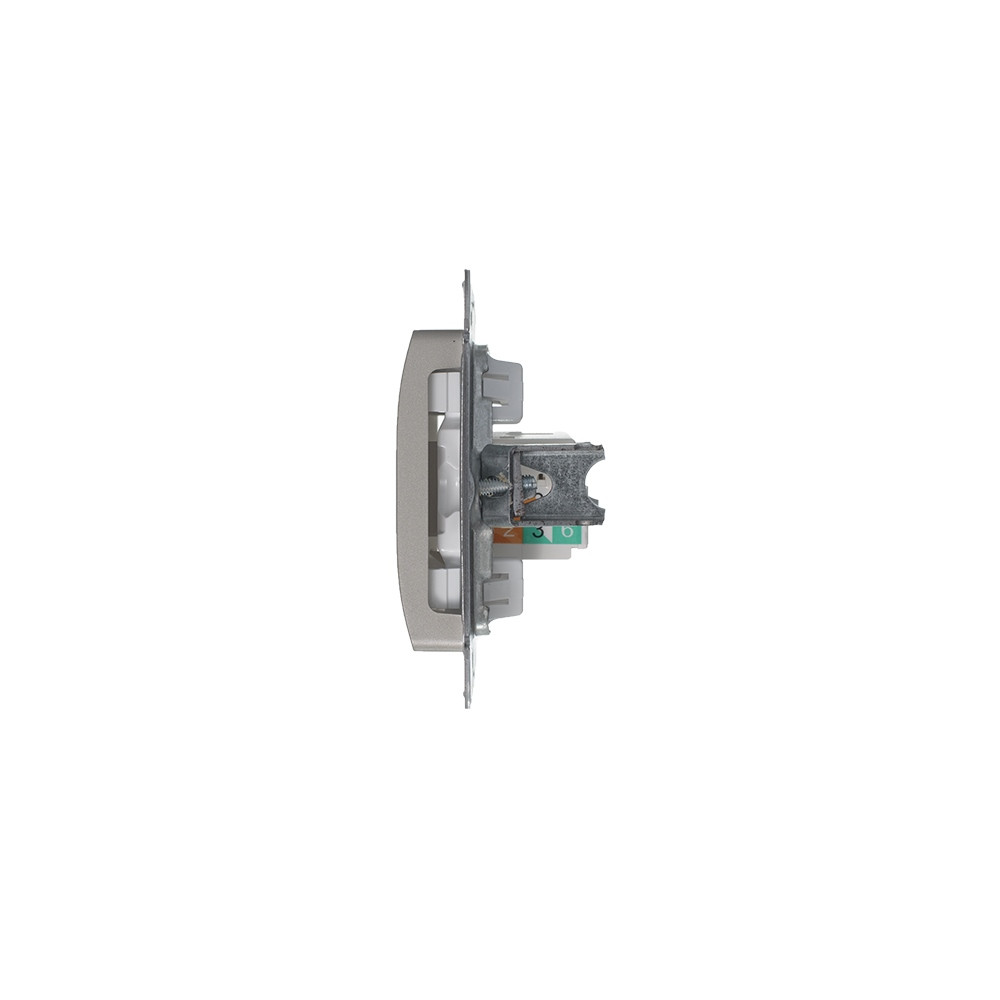 GLOSSA Розетка компьютерная RJ45 категория 5E механизм платина Systeme Electric GSL001281K
