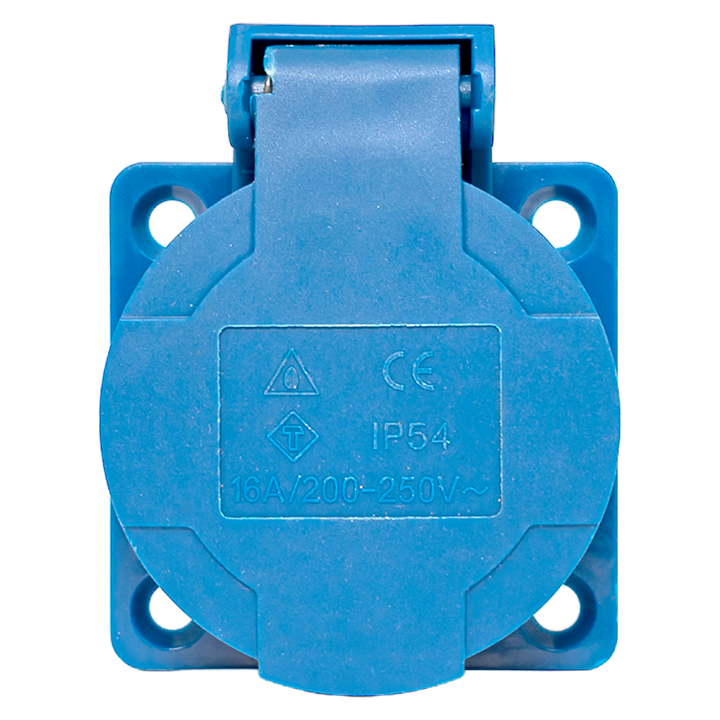 Розетка 112 панельная скрытая с крышкой 2Р+PЕ 16А 220В IP44 EKF ps-112-16-220