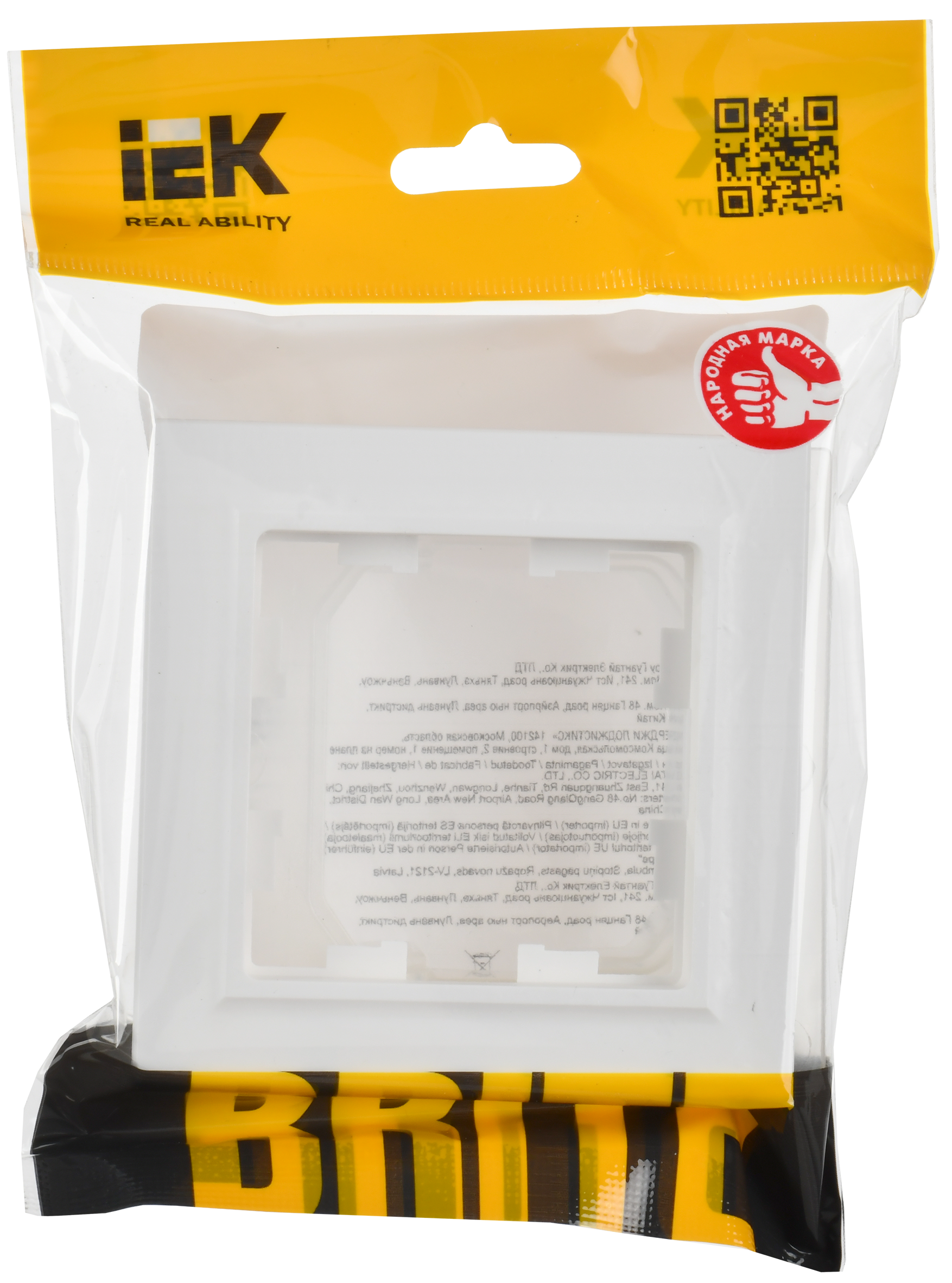 BRITE Рамка 1-местная IP44 РУ-1-БрАБ-44 арктический белый IEK BR-M12-44-K91