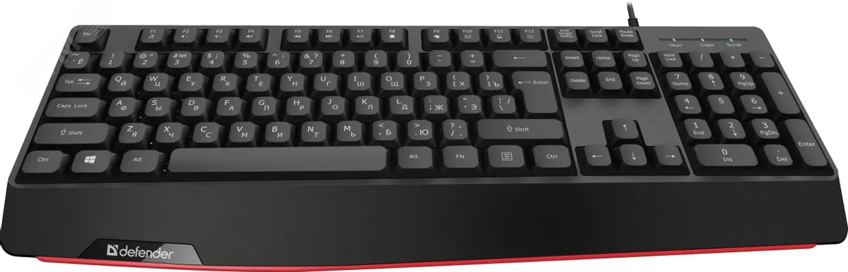 Клавиатура проводная Atom HB-546 RU, 104 + FN, черный, 1.8м Defender 45546