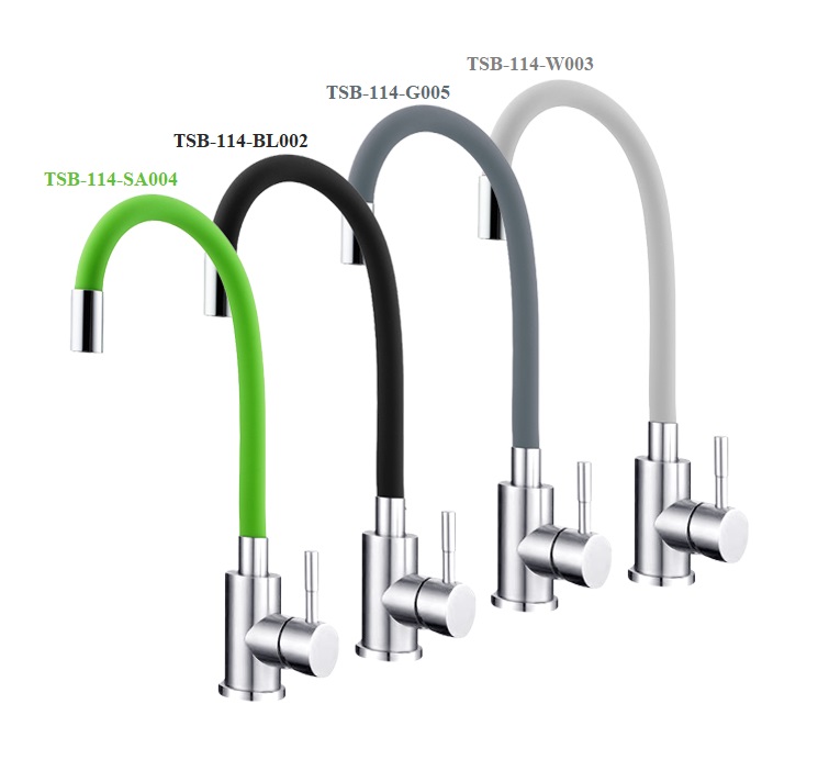 Смеситель для кухни TSB-114-BL002 гибкий излив ЧЕРНЫЙ тип См-МОЦБА TSARSBERG