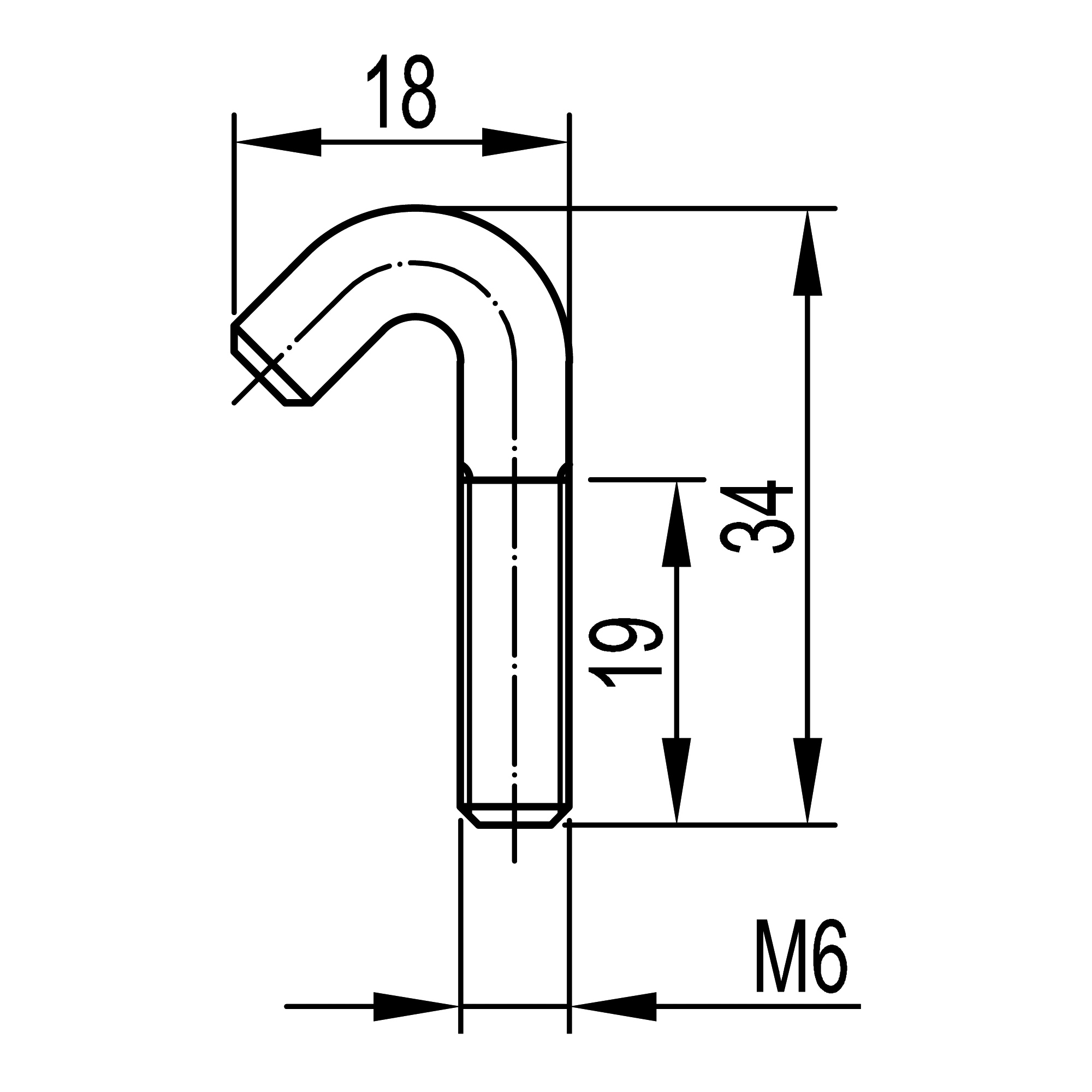 Крюк болт М6Х20ц DKC CM070620