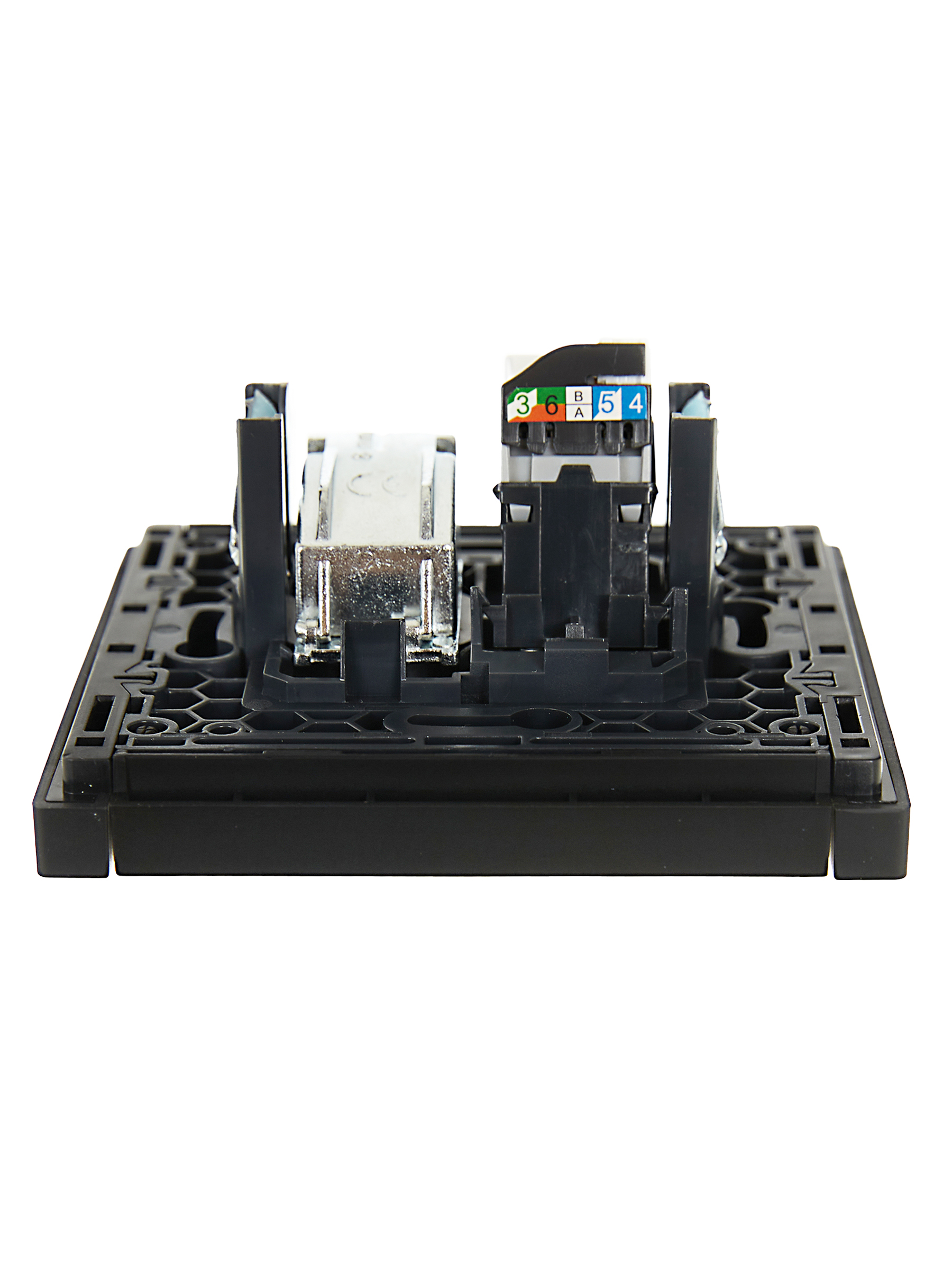 FORTE&PIANO Розетка двойная TV+RJ45 кат.5E FP136 черный IEK FP-AK20-1-K02
