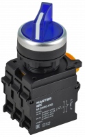 Переключатель с подсв. 2 полож. 1NO+1NC синий MASTER IEK MI-SW60-11XD-3-14-2-K07