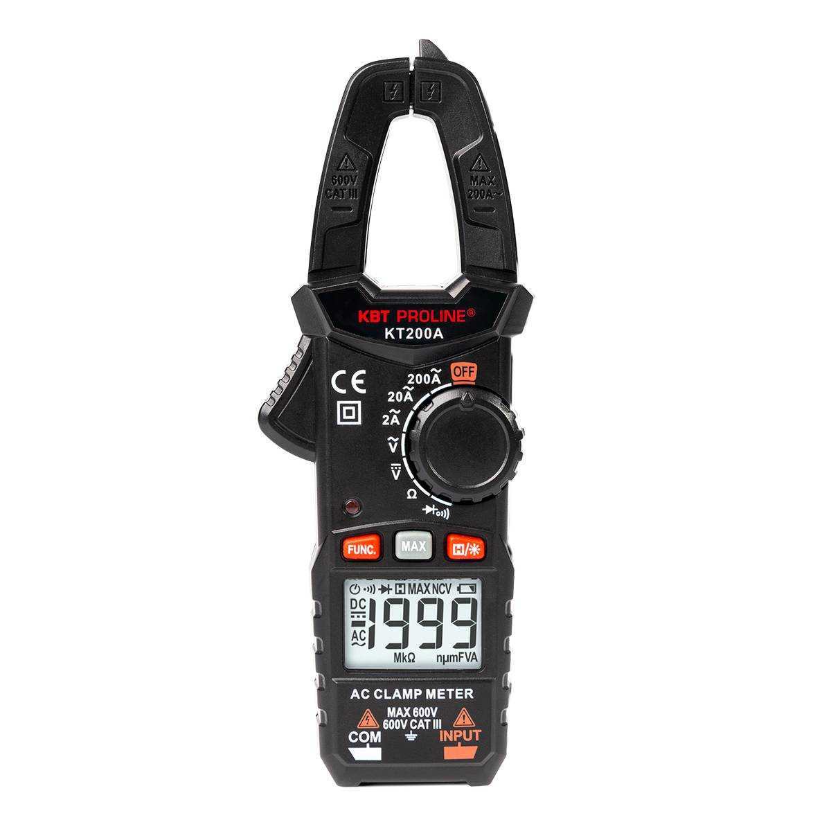 Клещи токовые цифровые КТ 200А серия PROLINE КВТ 79129