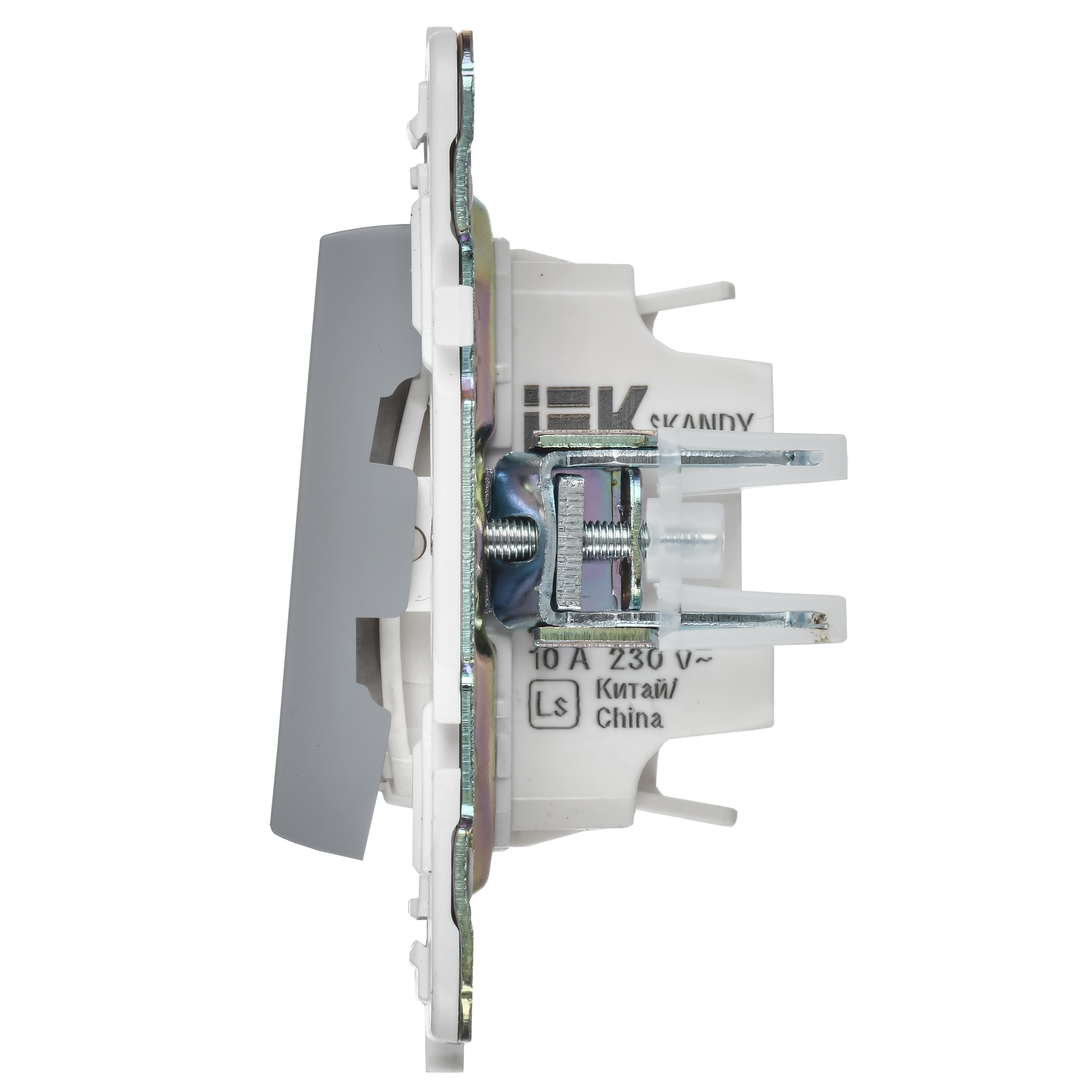 SKANDY Выключатель 2-клавишный проходной 10А SK-V05Gr серый IEK SK-V22-0-10-K03
