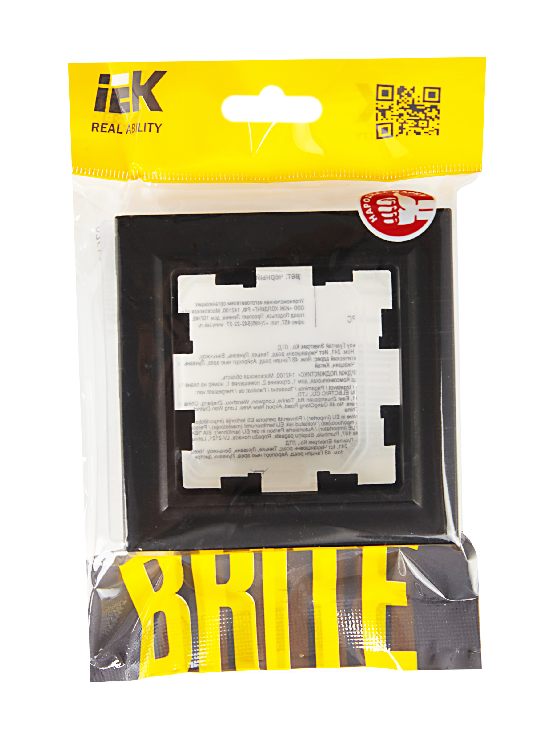 BRITE Рамка 1 пост IP44 РУ-1-БрЧ-44 черный IEK BR-M12-44-K02