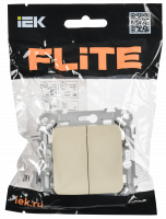FLITE Выключатель 2-клавишный 10А ВС12-1-0-ФлСл сливочный IEK FI-V20-0-10-1-K86