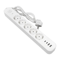 Удлинитель LUX 5 гнезд 2USB 2,4А+2type-C 1,5 метра 1,5мм2 EKF UBA-LUX-515-TC