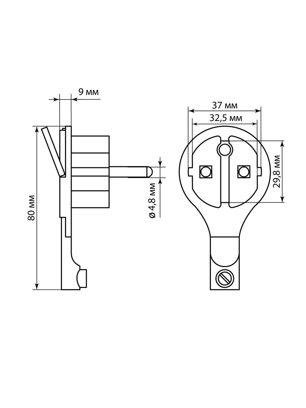 Вилка круглая плоская с кольцом белая 16А 250В TDM TDM ELECTRIC SQ1806-0195