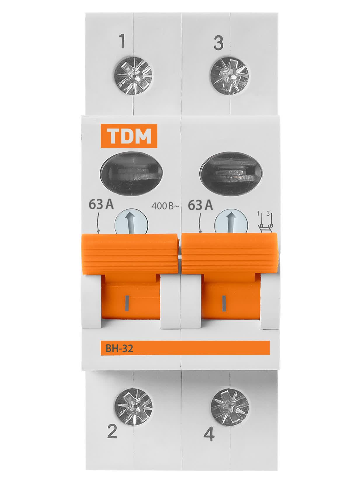 Выключатель нагрузки (мини-рубильник) ВН-32 2P 63A TDM ELECTRIC SQ0211-0017