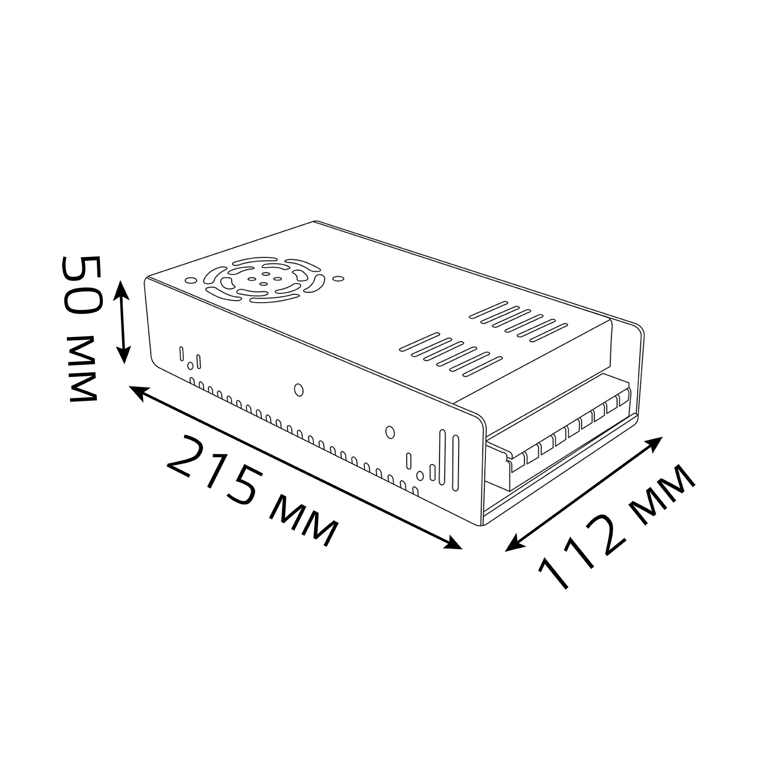 Блок питания для светодиодной ленты 360 Вт AC 100-264В Uвых 24В IP20 215х112х50мм Black GAUSS 202002400