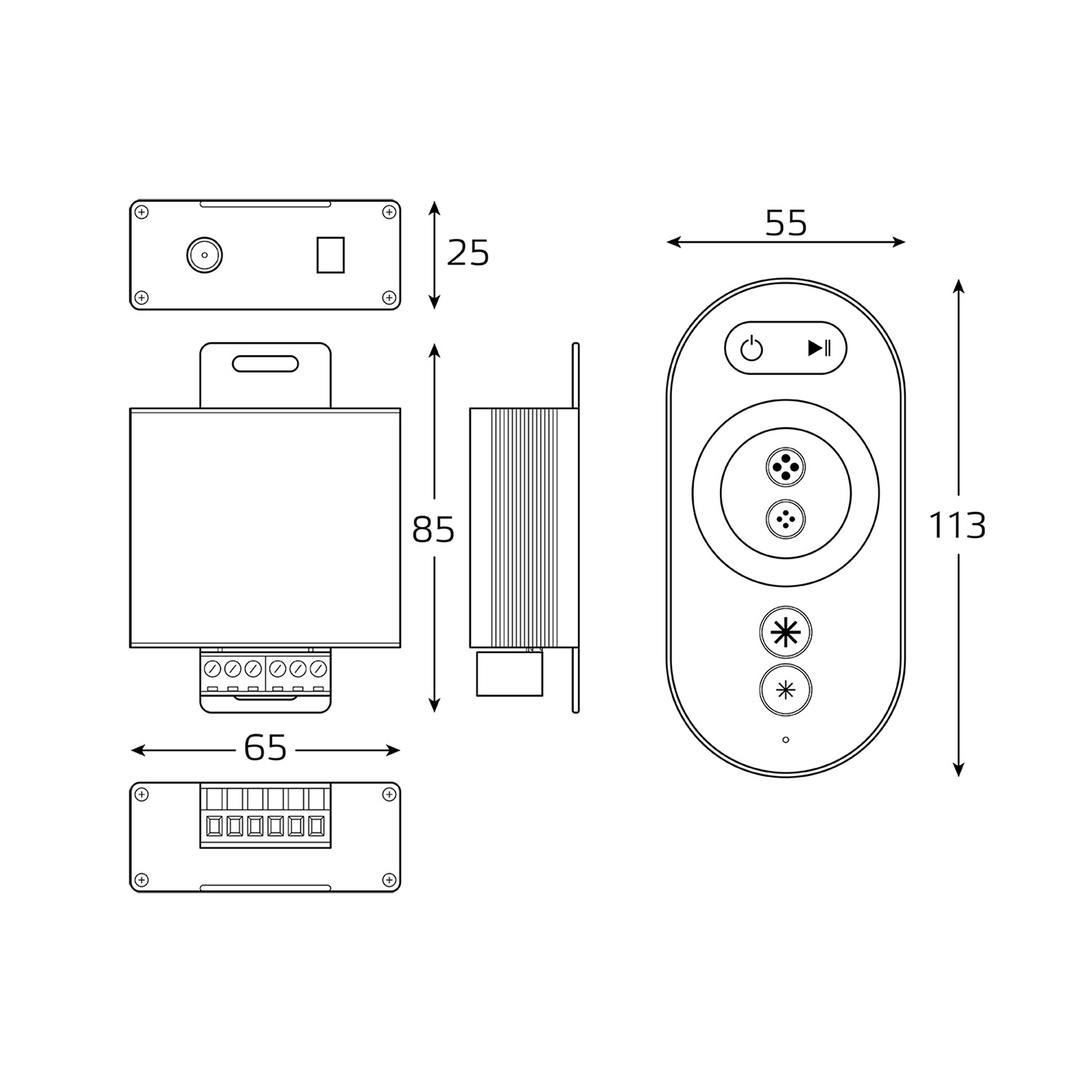 Контроллер для светодиодной ленты 288 Вт DC 12В IP20 Basic GAUSS BT622