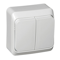 ЭТЮД Выключатель двухклавишный наружный белый сх.5 Systeme Electric BA10-002B