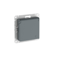 ATLASDESIGN РОЗЕТКА с заземл. со шторк. с крышкой,16А,IP20,мех., быстрозажимные клеммы, ГРИФЕЛЬ Systeme Electric ATN000746S