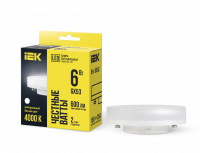 Лампа светодиодная T75 таблетка 6Вт 230В 4000К GX53 IEK LLE-T80-6-230-40-GX53