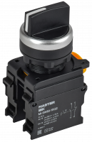 Переключатель 2 полож. возвр. 1NO+1NC чёрный MASTER IEK MI-SW60-11X22-3-24-2-K02