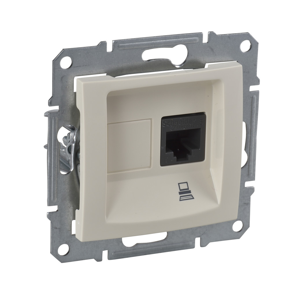 Sedna Розетка компьютерная RJ45 категория 5е в рамку бежевая Schneider Electric SDN4300147