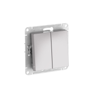 ATLASDESIGN AQUA 2-клавишный ПЕРЕКЛЮЧАТЕЛЬ IP44, сх.6, 10АХ, быстрозажимные клеммы, АЛЮМИНИЙ Systeme Electric ATN440351S