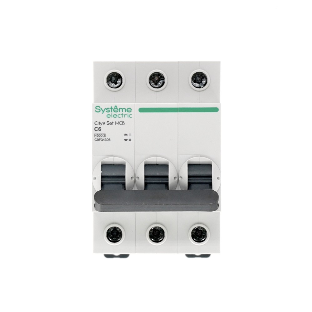 Выключатель автоматический трехполюсный 6А С 4.5kA 400В City9 Set Systeme Electric C9F34306