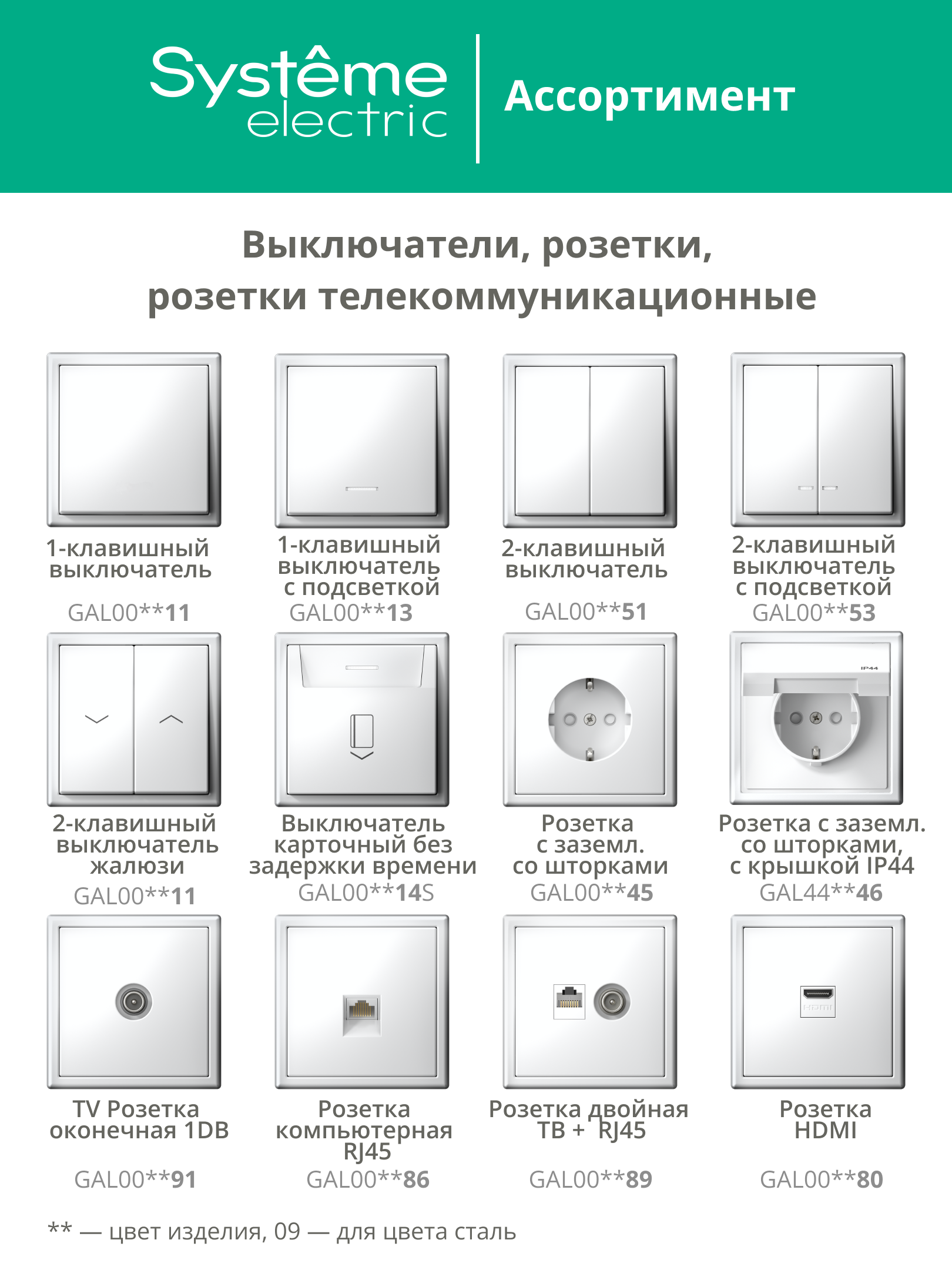 ARTGALLERY розетка с заземлением, 16А, механизм, сталь Systeme Electric GAL000943