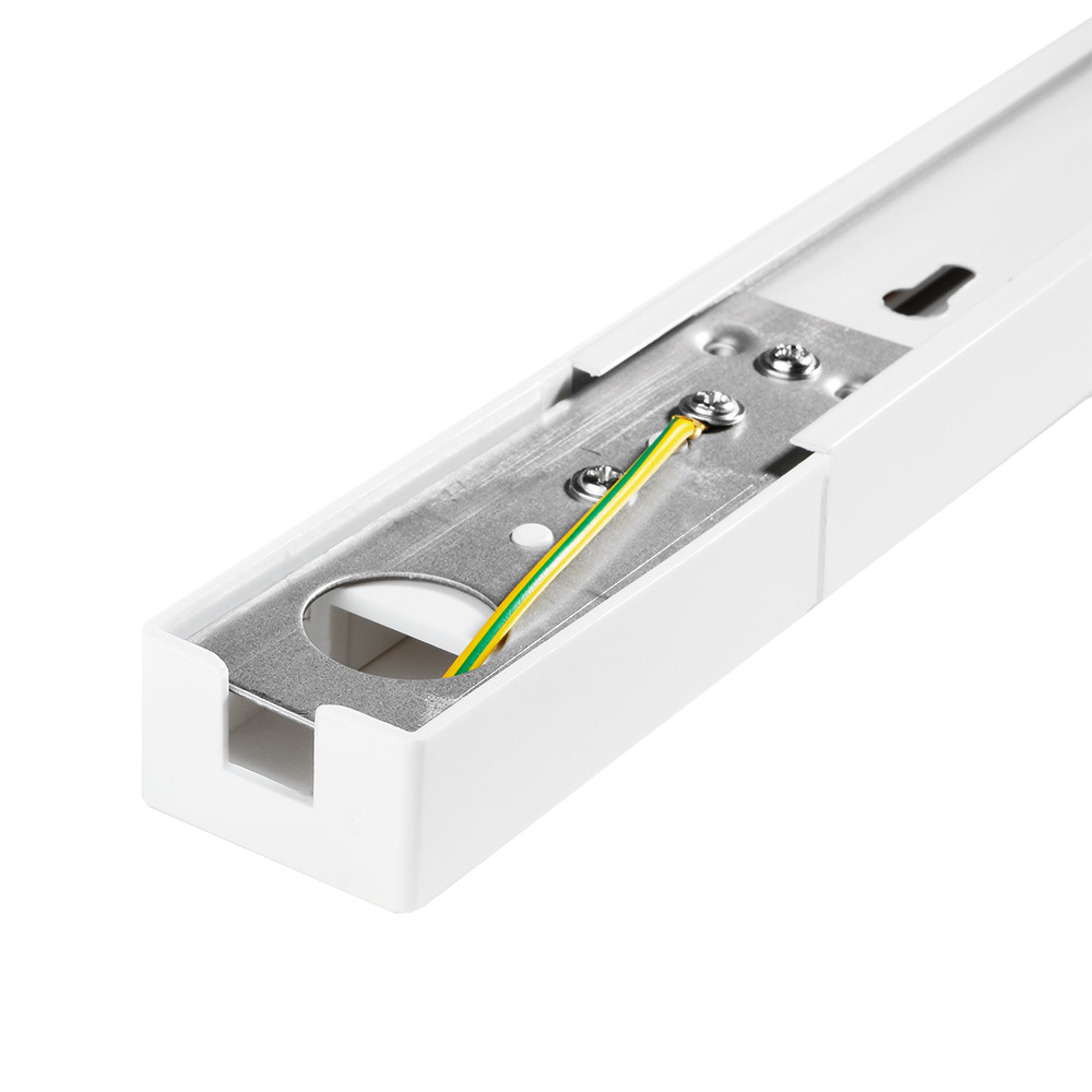 Шинопровод белый 2м  PTR 2M-WH  с токоподводом и  заглушкой Jazzway JazzWay 5010727