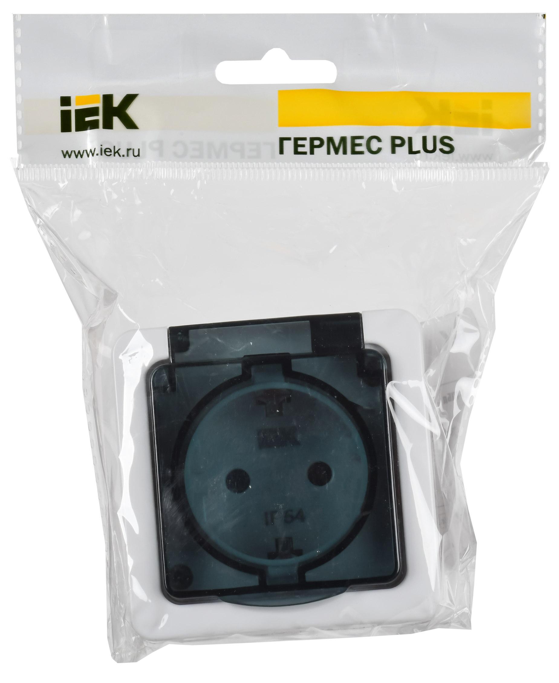 Гермес PLUS Розетка с заземлением с крышкой       наружная IP54 IEK ERMP12-K03-16-54-EC