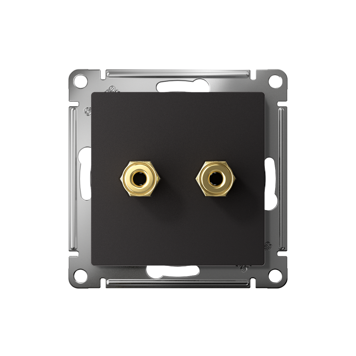 Аудиорозетка ATLASDESIGN двухместная карбон Systeme Electric ATN001087