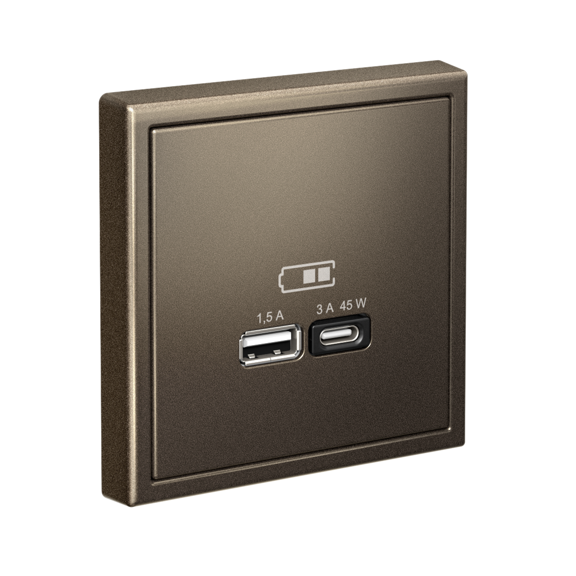 ARTGALLERY USB розетка A + тип-C 45Вт высокоскор.заряд. QC, PD, механизм, мокко Systeme Electric GAL000629