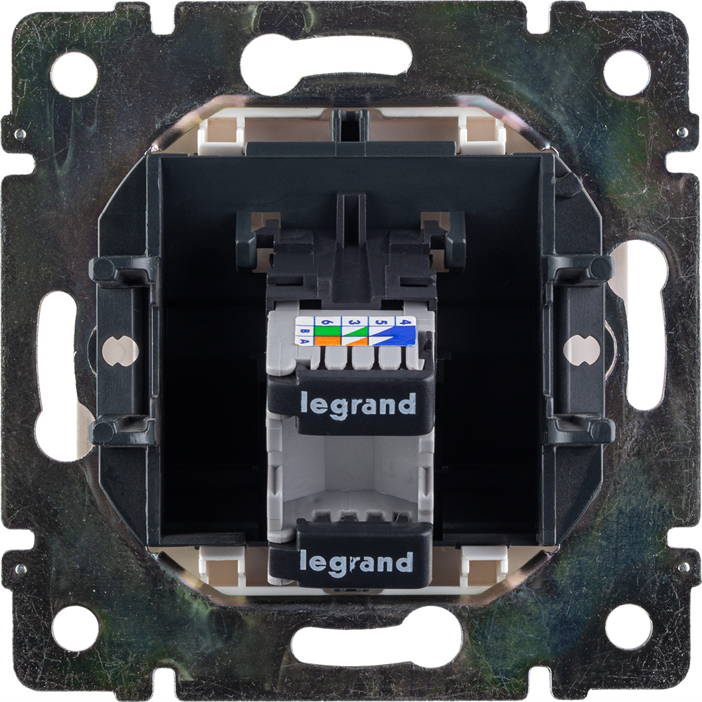 Розетка компьютерная RJ45 категория 5Е UTP с захватами белый VALENA IEK 774230