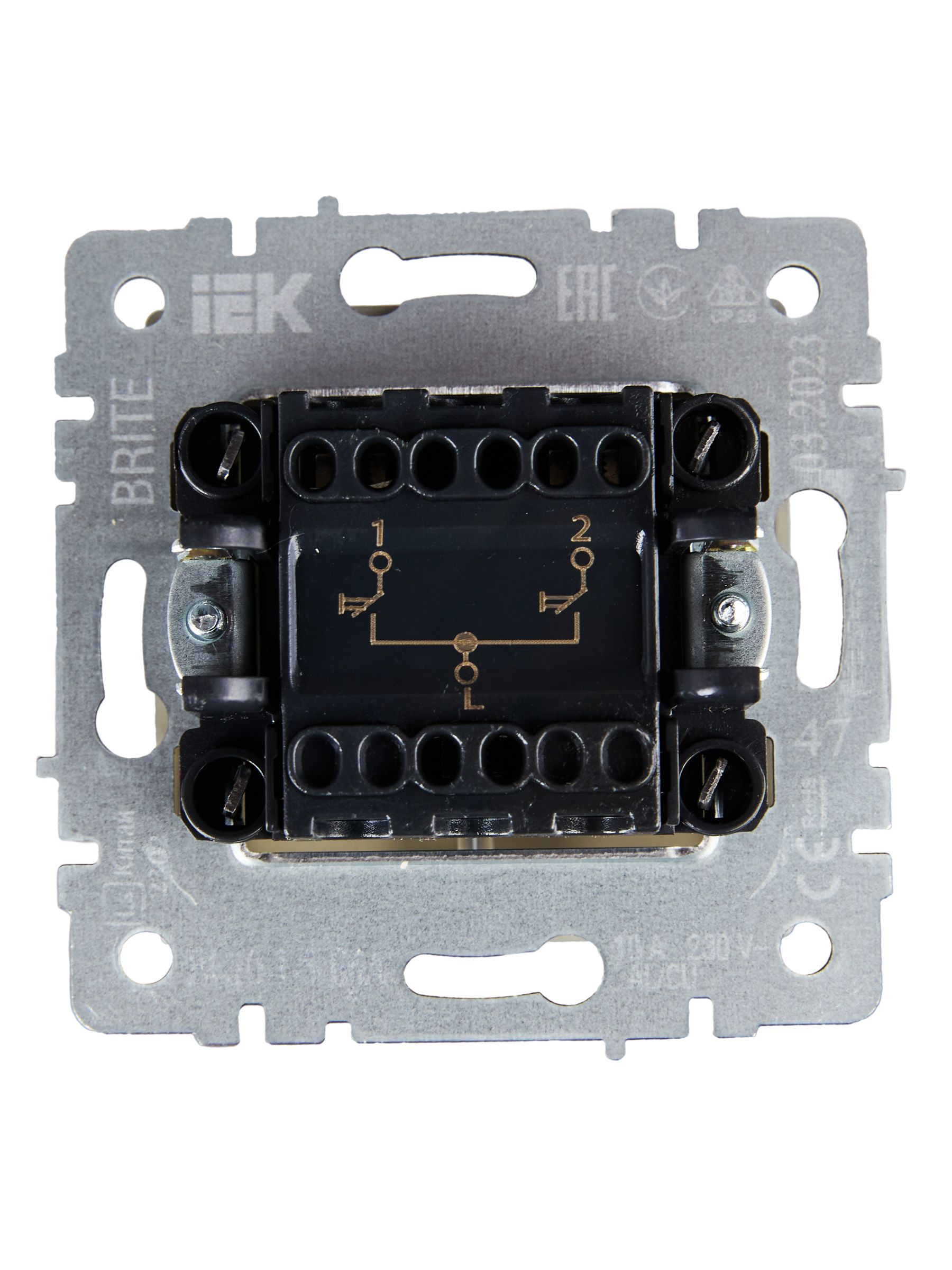 BRITE Выключатель жалюзи 10А ВС10-1-5-БрА алюминий IEK BR-V15-0-10-K47