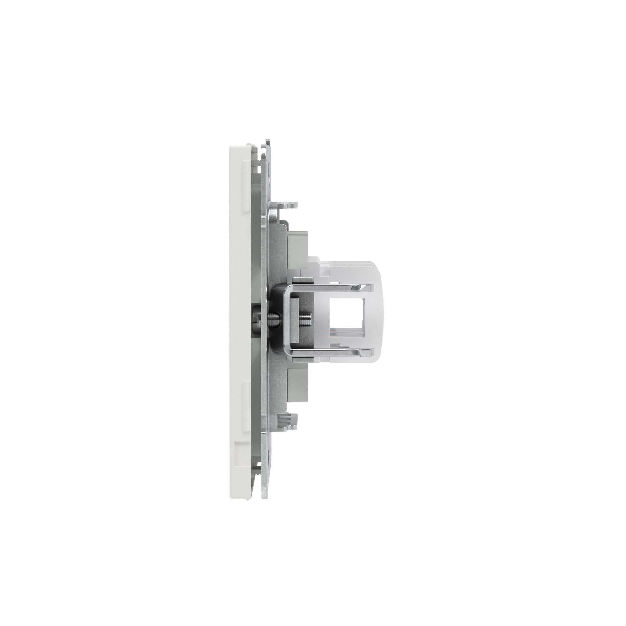Компьютерная розетка RJ-45 без шторки, кат.6А двойная, KANT, белый песок DKC 7010674