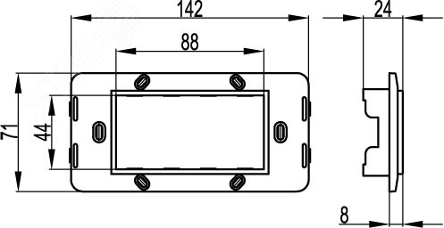 BRAVA Каркас 4 поста 4 модуля белый DKC 75021W