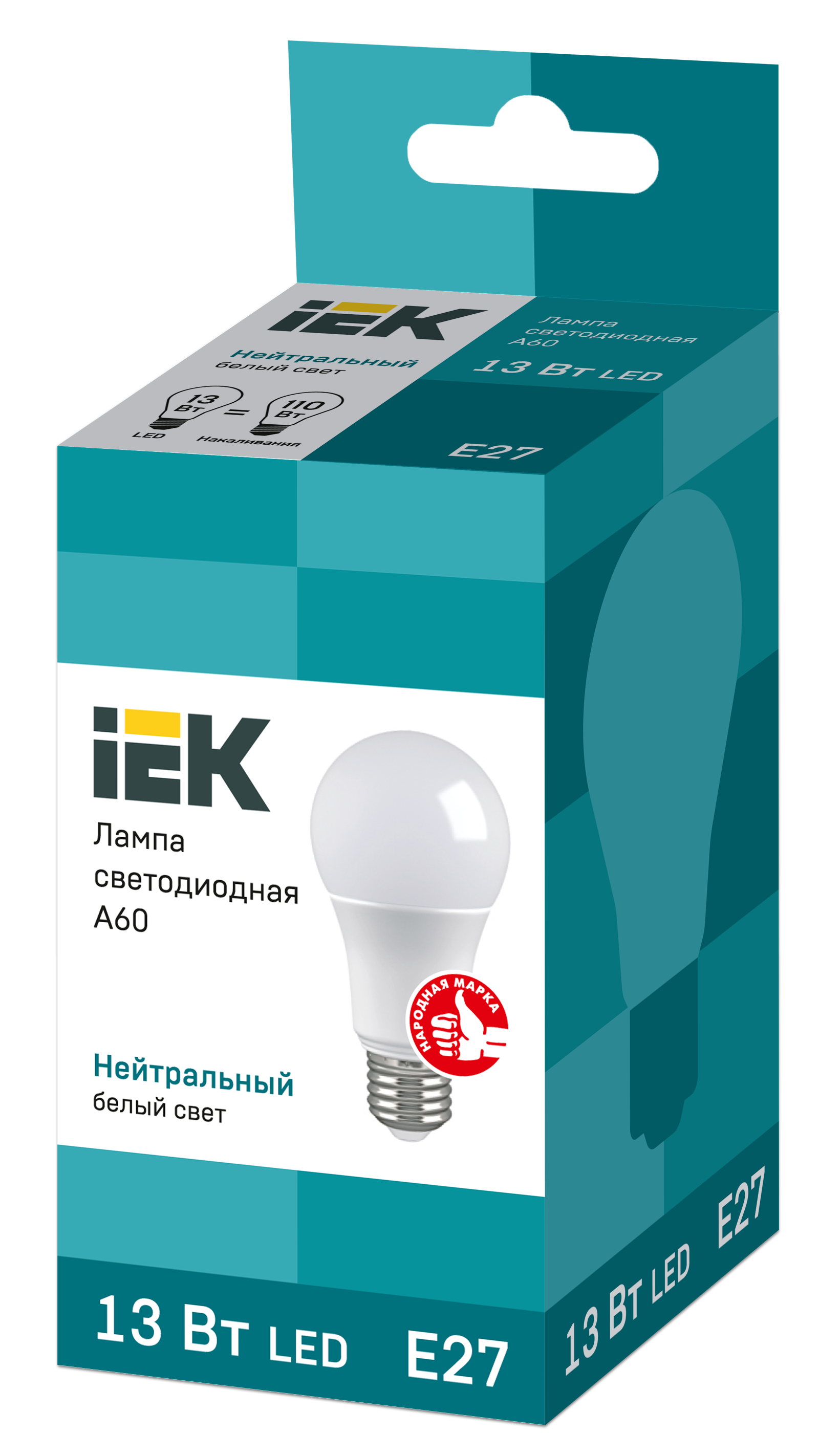 Лампа светодиодная A60 груша 13Вт 230В 3000К E27 IEK LLE-A60-13-230-30-E27