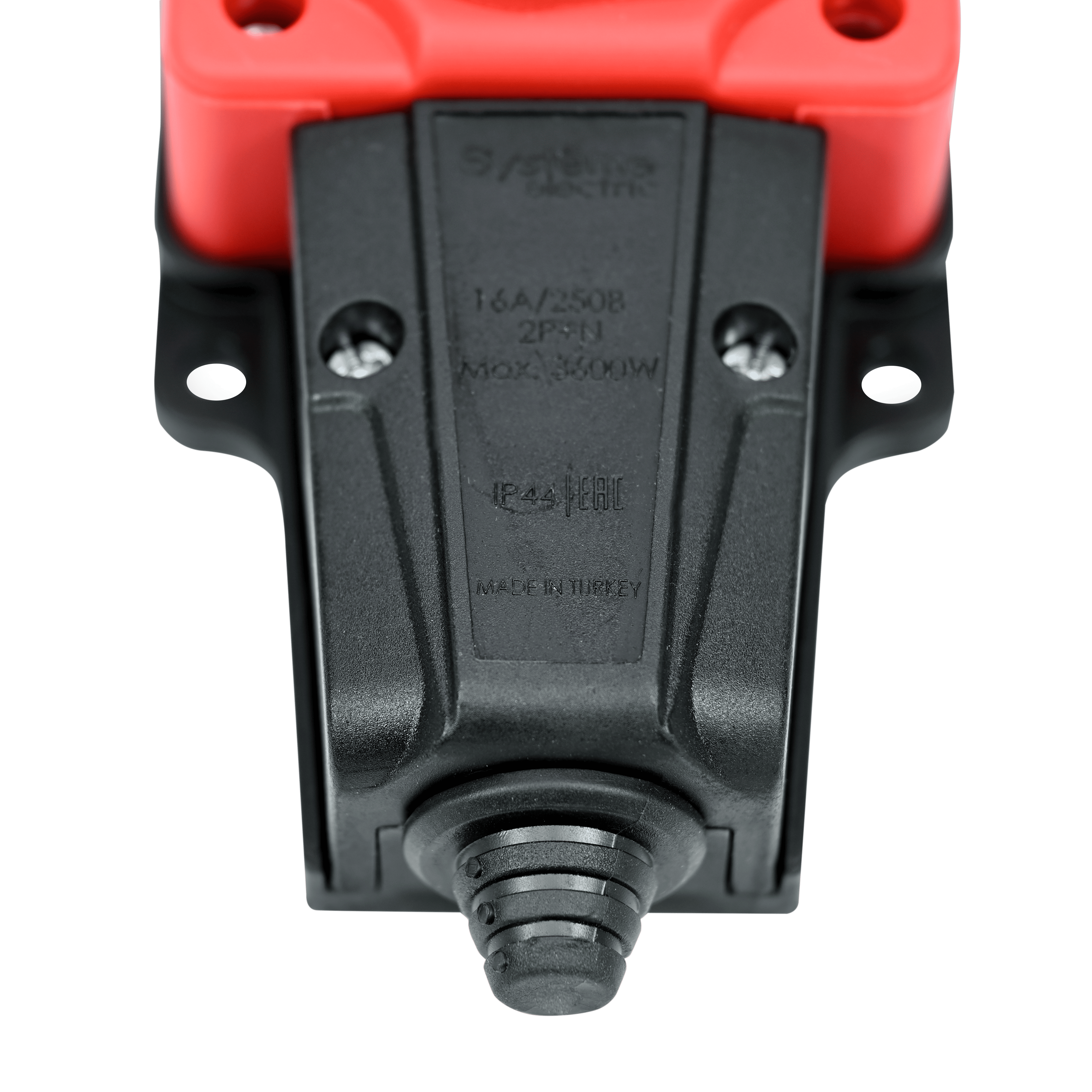 MultiSet Колодка 3х розетка 2К+З каучуковая 16А/250В IP44 Красная Systeme Electric MST4123RD