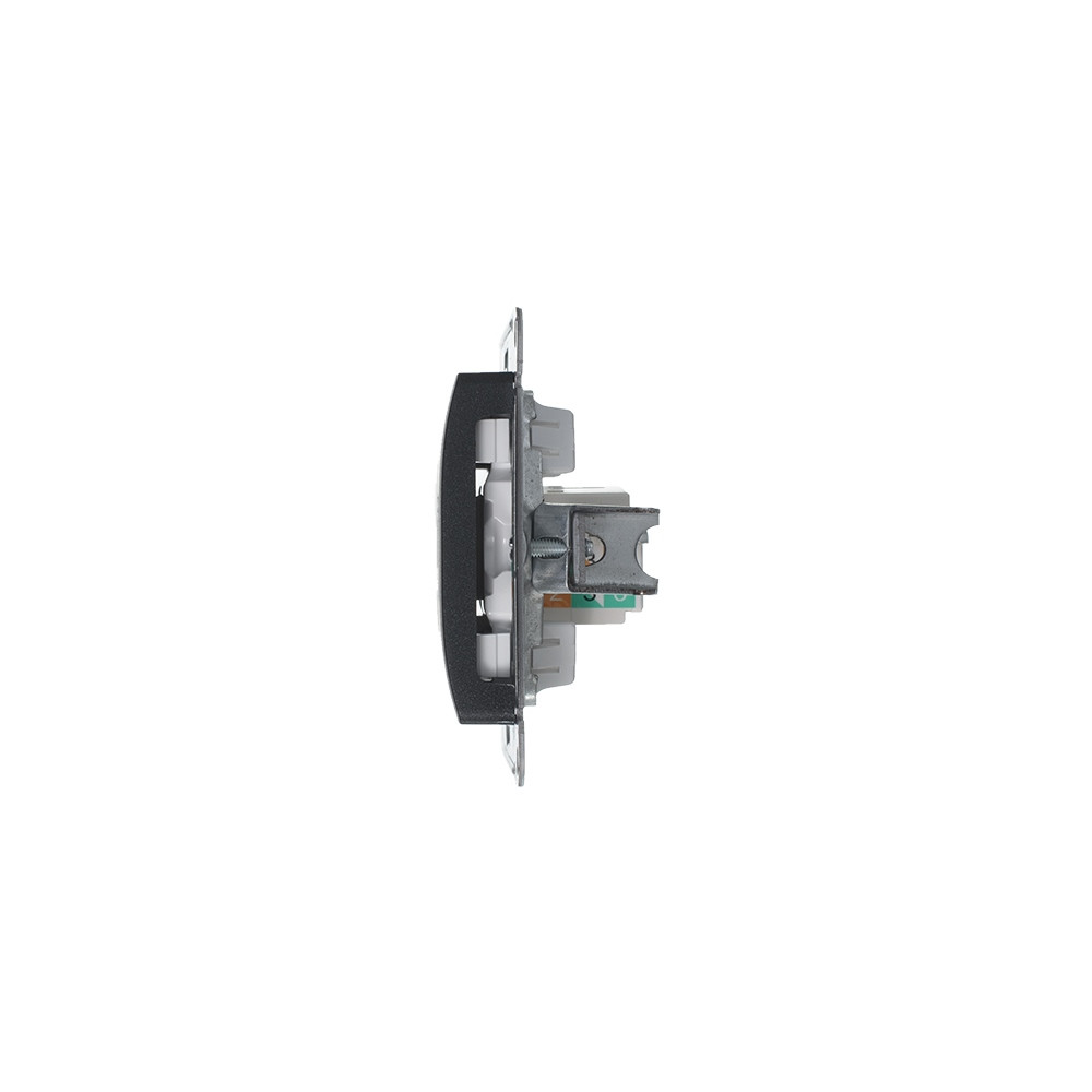 GLOSSA Розетка компьютерная RJ45 категория 5E антрацит в рамку Systeme Electric GSL000781K