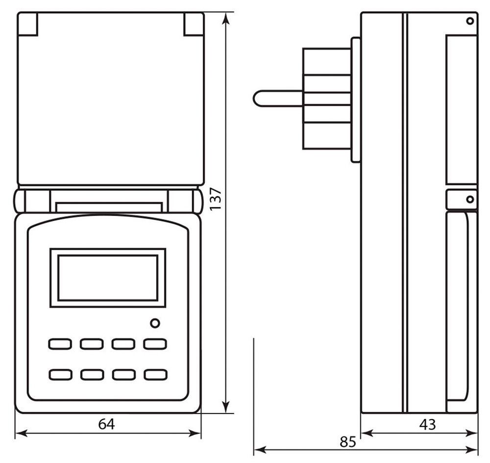 Розетка с таймером (недельная) электронная IP44 16А 3500W FERON ТМ23 23206