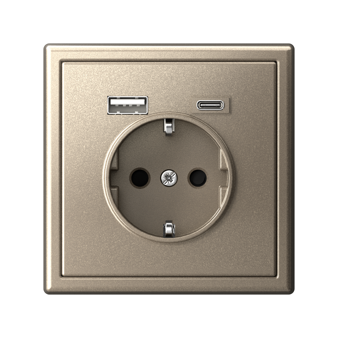 ARTGALLERY розетка 16А с 2 USB A+C, 5В/2,4А/3,0А, 2х5В/1,5А, механизм, шампань Systeme Electric GAL000532