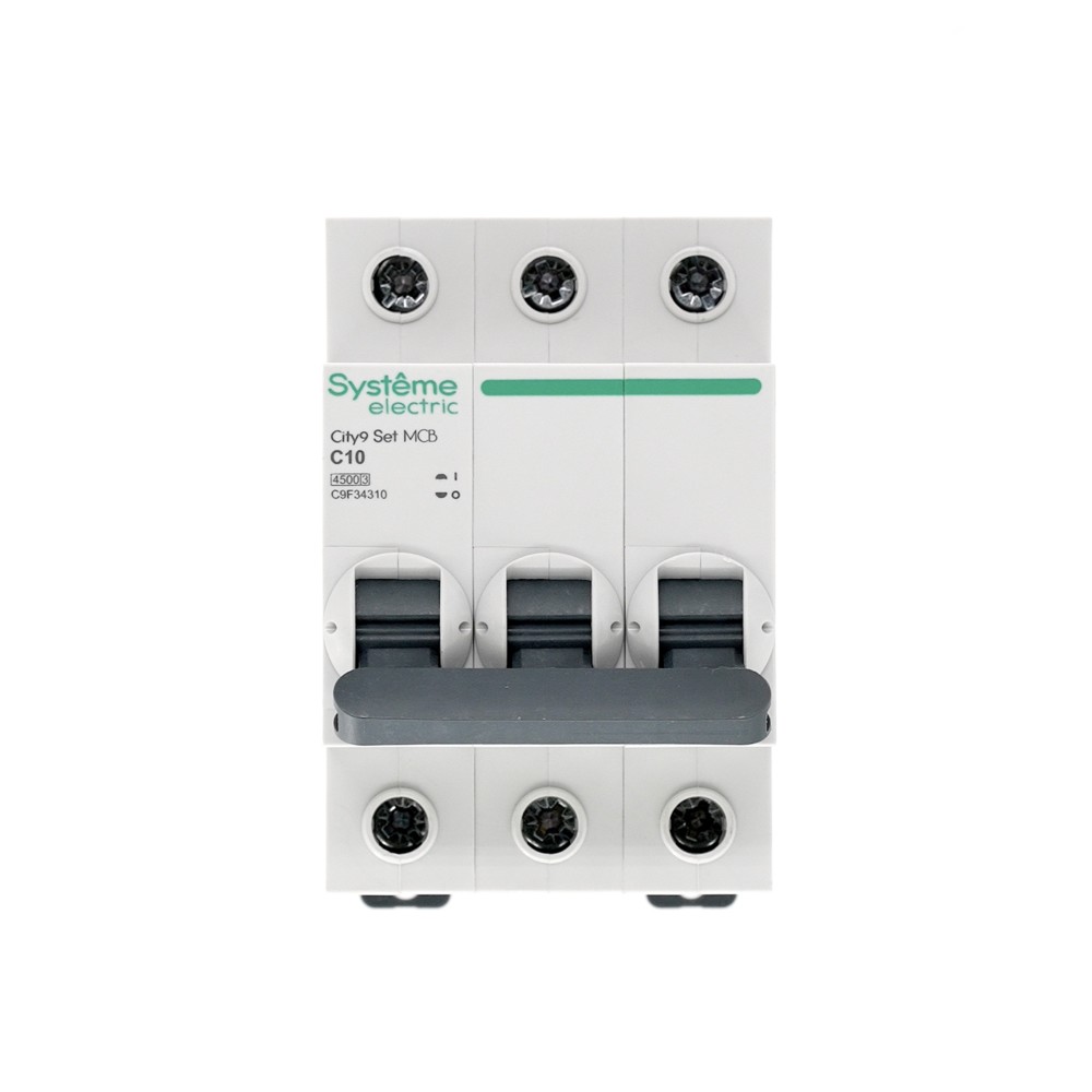 Выключатель автоматический трехполюсный 10А С 4.5kA 400В City9 Set Systeme Electric C9F34310