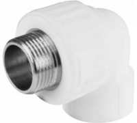 Угольник 25 х 3/4' НР комбинированный, полипропиленовый, белый Valfex 10126025