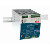 Блок питания AC-DC с функцией UPS c MODBus интерфейсом, 480Вт, вход 90-305В АС,127-431В DC, выход: 24В, выход зарядного устройства: 0-30В,0-20 А, в корпусе Mean Well DRS-480-24 Т03724202