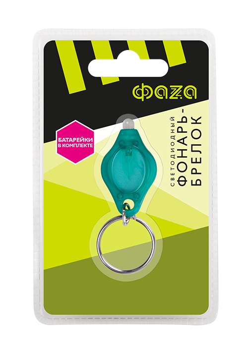 Фонарь светодиодный KF1-L1+2CR2016-gn (зел) ФАZА 2859938