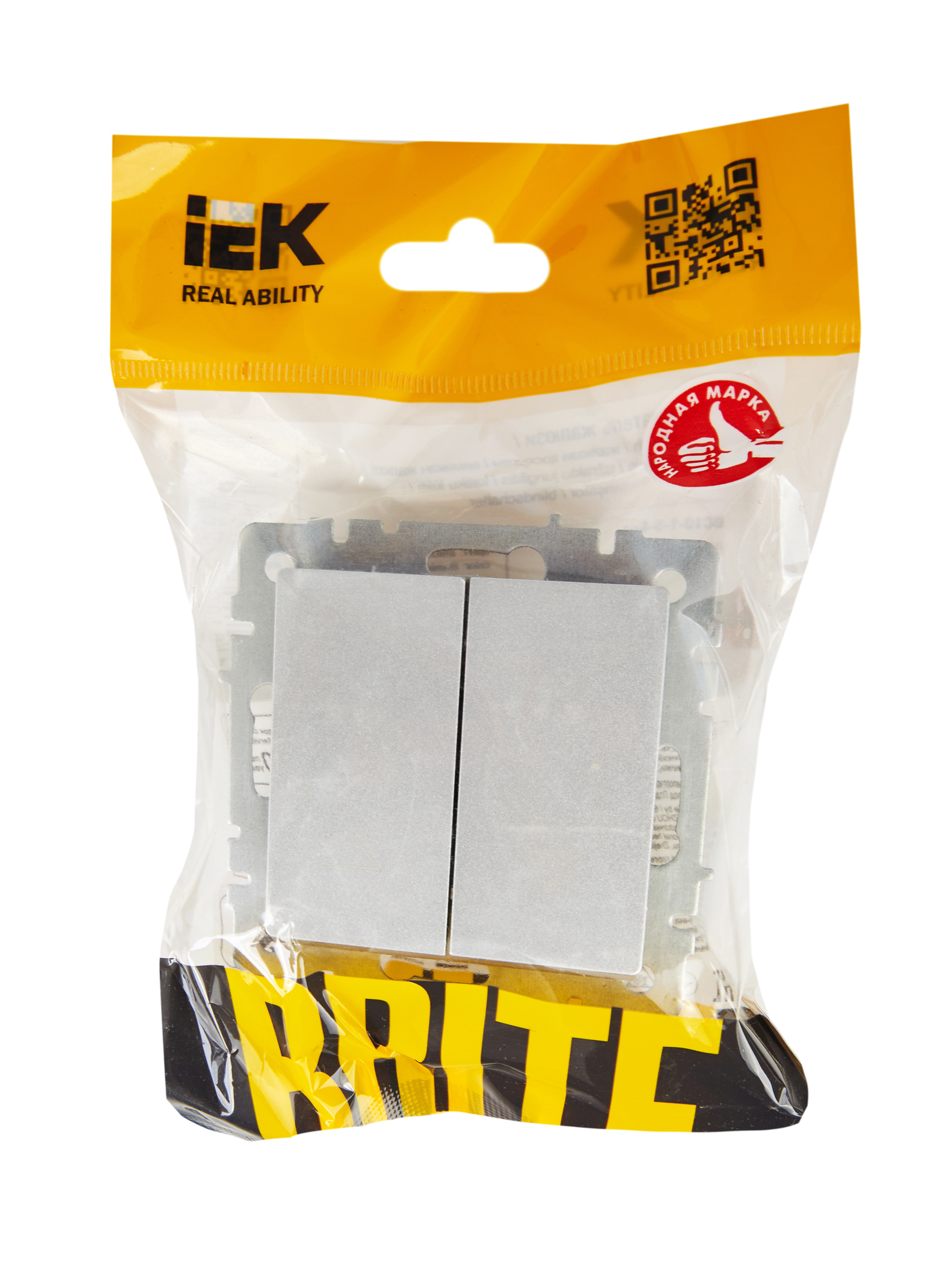 BRITE Выключатель жалюзи 10А ВС10-1-5-БрА алюминий IEK BR-V15-0-10-K47