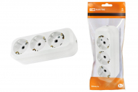 Колодка розеточная 3 гнезда 2П+3 16А 250В белая TDM ELECTRIC SQ1806-0013