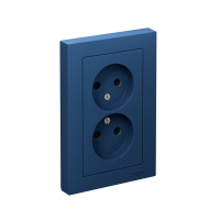 ATLASDESIGN РОЗЕТКА двойная без заземления,16А, в сборе, АКВАМАРИН Systeme Electric ATN001120