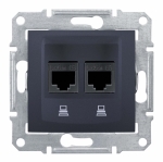 Sedna Розетка двойная компьютерная графит Schneider Electric SDN4800170
