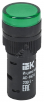 Лампа AD16DS LED матрица d16мм зеленый 230В AC IEK BLS10-ADDS-230-K06-16