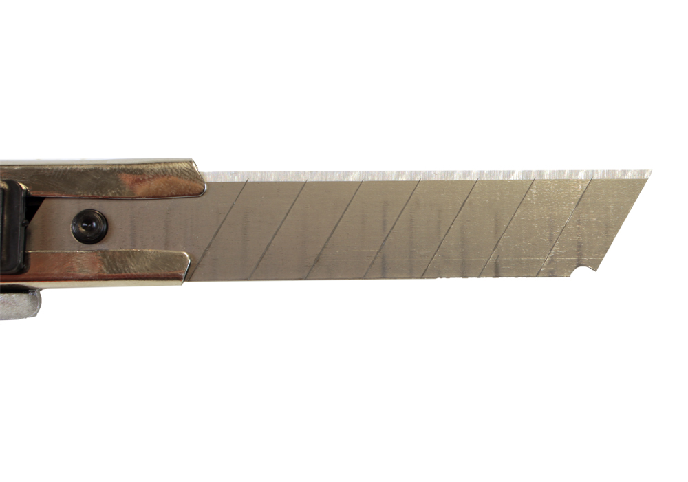 Нож строительный 18мм сталь SK4 алюминиевый корпус автофиксация Sturm 1076-08-09