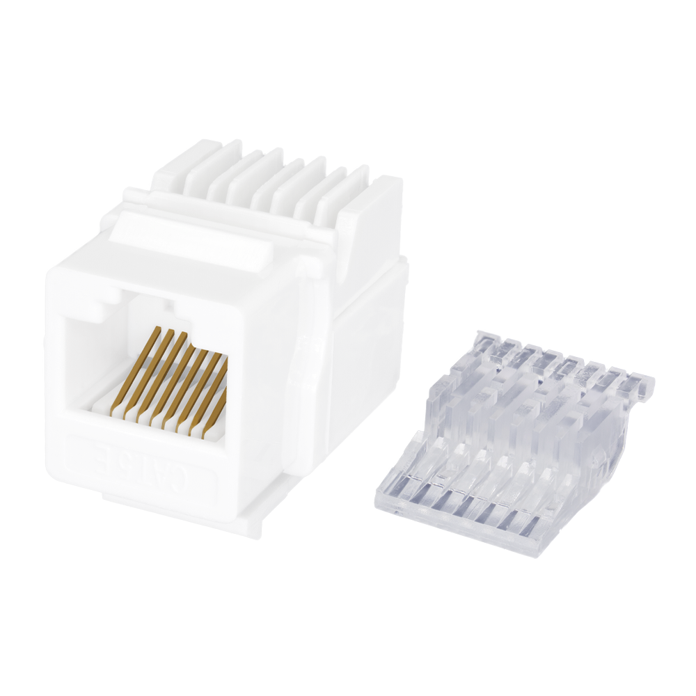 Keystone Jack 8P8C (RJ-45), UTP, Cat.5e. заделка без инструмента, белый SUPRLAN 10-0312
