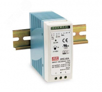 Блок питания AC-DC с функцией UPS, 60Вт, вход 90-264В АС,127-370В DC, выход 1: 27.6В,0-2.15 (1.4 ном.) А, выход зарядного устройства 27.6В,0.75А, в корпусе Mean Well DRC-60B Т02248794
